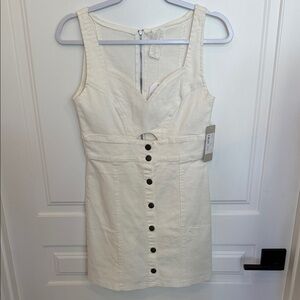 Sadie & Sage Cream Mini Dress with Button Detail